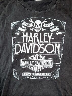 Harley-Davidson Men’s Black Graphic Crewneck T-Shirt - Large Tall